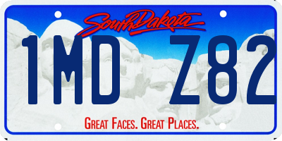 SD license plate 1MDZ82