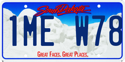 SD license plate 1MEW78