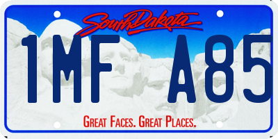 SD license plate 1MFA85