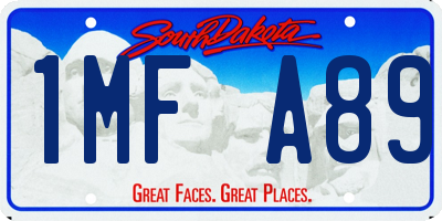 SD license plate 1MFA89