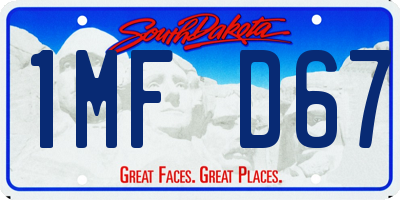 SD license plate 1MFD67