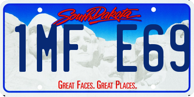 SD license plate 1MFE69