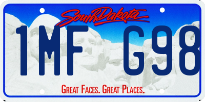 SD license plate 1MFG98