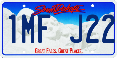 SD license plate 1MFJ22