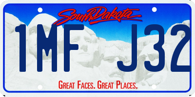 SD license plate 1MFJ32