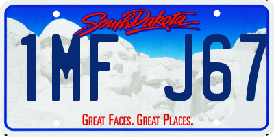 SD license plate 1MFJ67