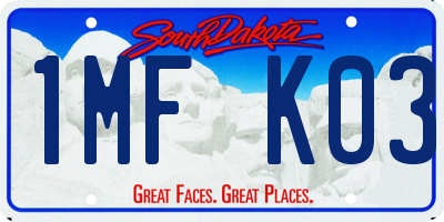 SD license plate 1MFK03
