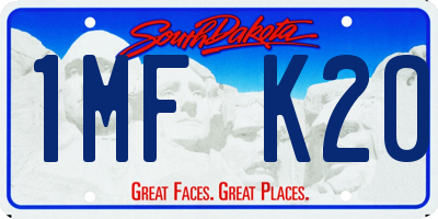 SD license plate 1MFK20