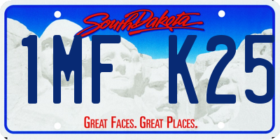 SD license plate 1MFK25