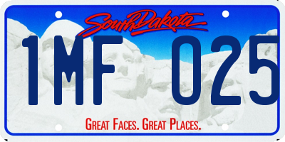 SD license plate 1MFO25
