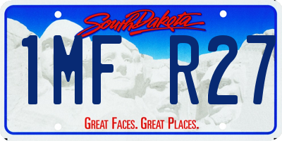 SD license plate 1MFR27