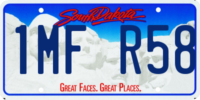 SD license plate 1MFR58