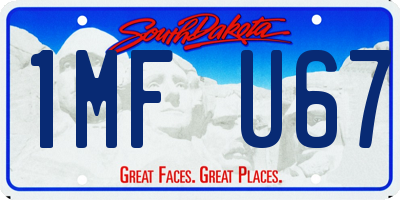 SD license plate 1MFU67