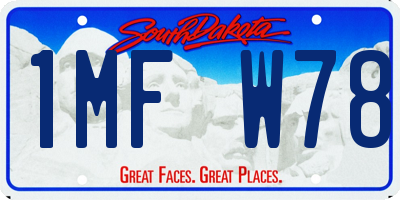 SD license plate 1MFW78