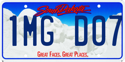 SD license plate 1MGD07