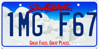 SD license plate 1MGF67