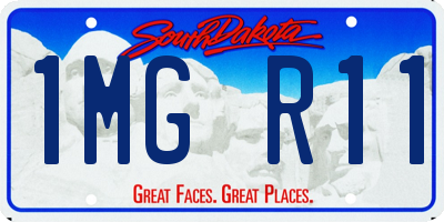 SD license plate 1MGR11