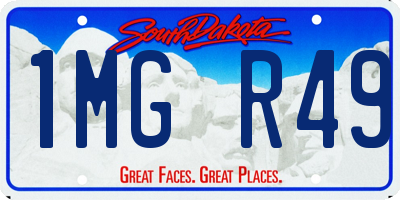 SD license plate 1MGR49