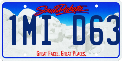 SD license plate 1MID63