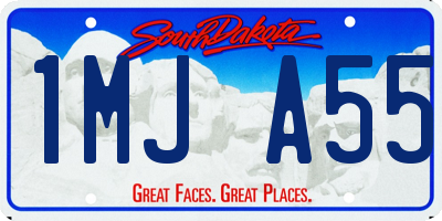 SD license plate 1MJA55