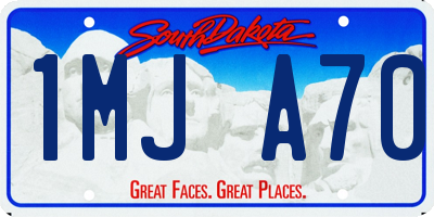 SD license plate 1MJA70