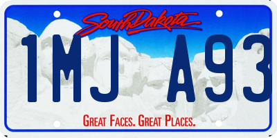 SD license plate 1MJA93