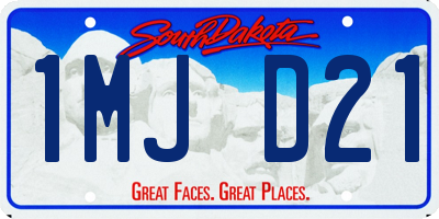 SD license plate 1MJD21