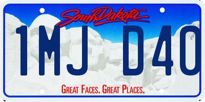 SD license plate 1MJD40