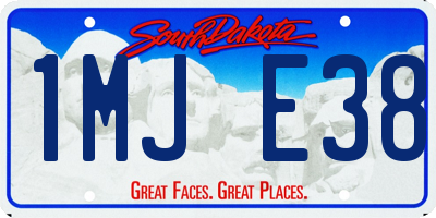 SD license plate 1MJE38