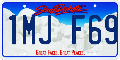 SD license plate 1MJF69