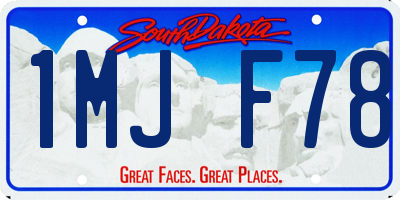 SD license plate 1MJF78
