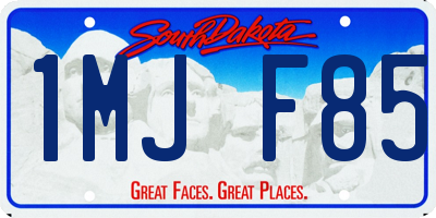 SD license plate 1MJF85