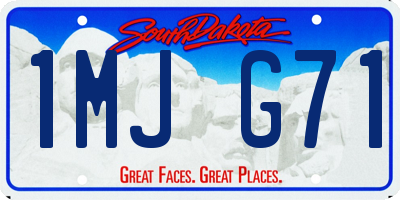SD license plate 1MJG71