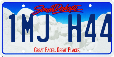SD license plate 1MJH44