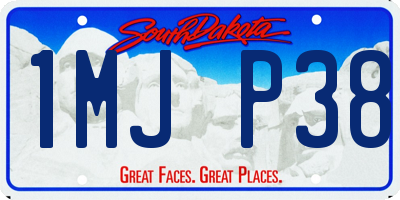 SD license plate 1MJP38