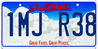 SD license plate 1MJR38