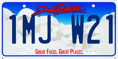 SD license plate 1MJW21