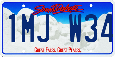 SD license plate 1MJW34