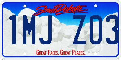 SD license plate 1MJZ03