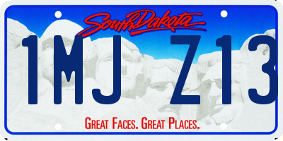 SD license plate 1MJZ13