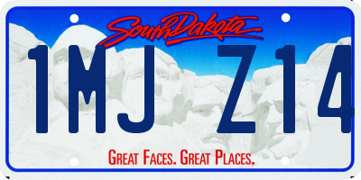 SD license plate 1MJZ14