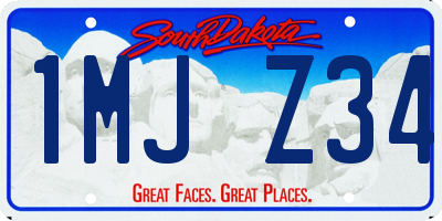 SD license plate 1MJZ34