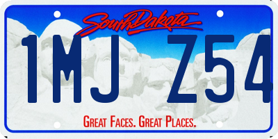 SD license plate 1MJZ54