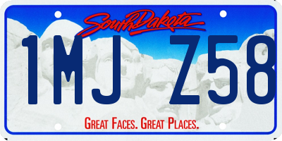 SD license plate 1MJZ58