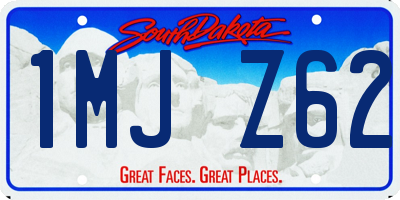 SD license plate 1MJZ62