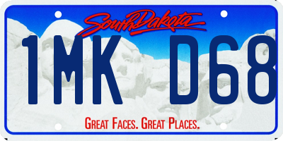 SD license plate 1MKD68