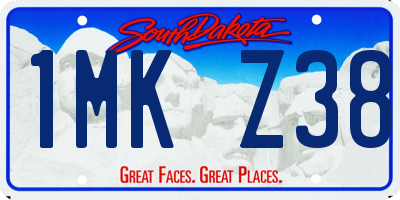 SD license plate 1MKZ38
