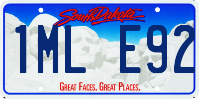 SD license plate 1MLE92