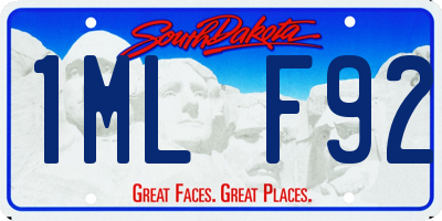 SD license plate 1MLF92
