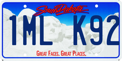 SD license plate 1MLK92